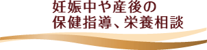 妊娠中や産後の保健指導、栄養相談